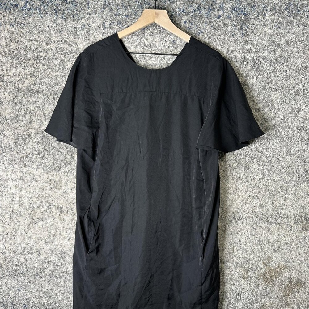 COS Dress Womens 12 Black Modal Blend Short‎ Sleeve Shift Dolman Office Workwear